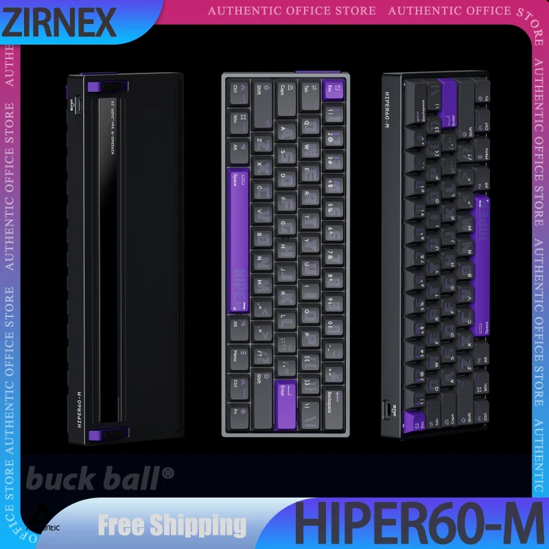 Zirnex Hiper60-M Magnetic Switch Keyboard Rgb 8k Wired Gamer Keyboard 61keys Pbt Keycaps Aluminum Customized Pc Accessory Gifts