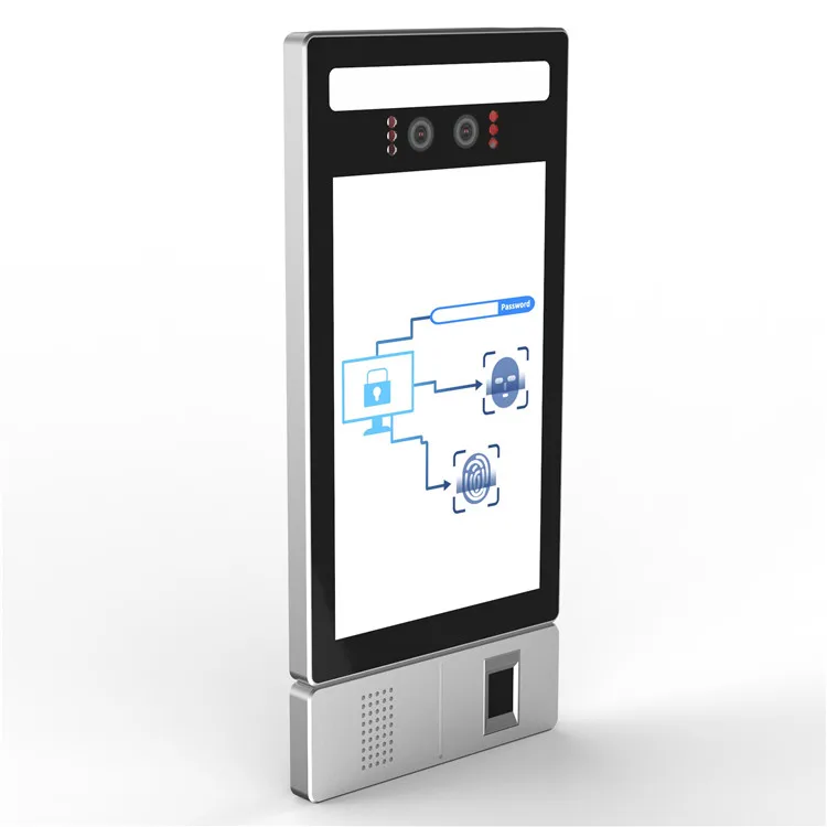 New Product Time Attendance System Face Recognition Access Control Terminal With Fingerprint Reader 8 Inch Kiosk
