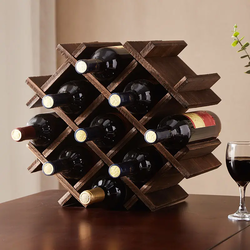 

Stackable Wine Rack Cabinet Bar Office Luxury Wine Storage Shelves Kitchen Cocktail Whiskey Showcase Bottles Holder Vintage