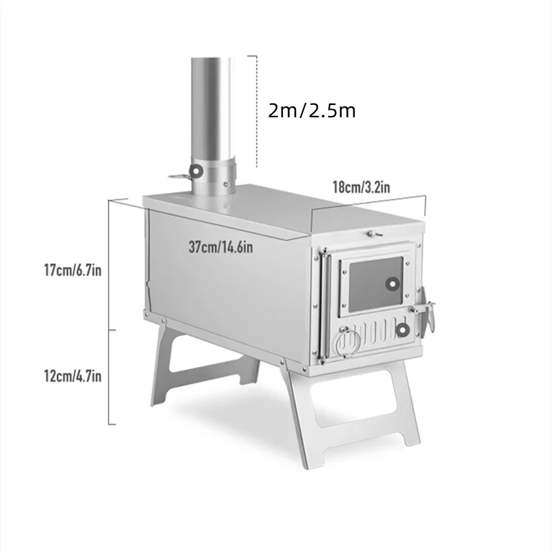 Stufa da campeggio con camino bruciatore a legna Collasible riscaldatore per tenda calda da esterno in acciaio inossidabile braciere portatile per legna da ardere