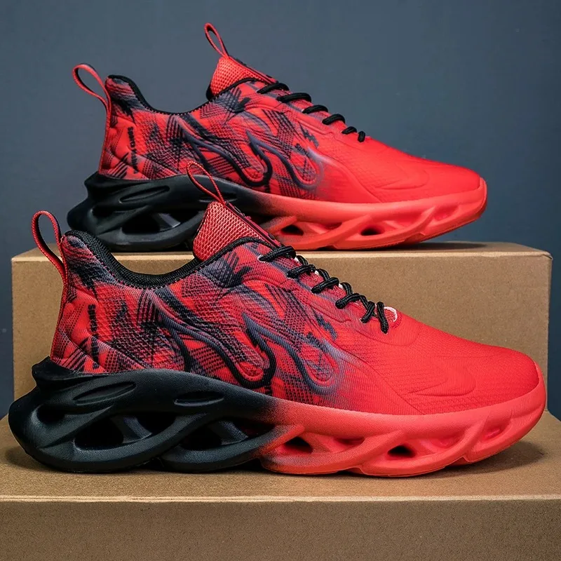 

Men Running Shoes Mesh Breathable Flat Cushioning Soft Comfortable Sneakers Outdoor Gym Trendy Casual Jogging Shoes for Men