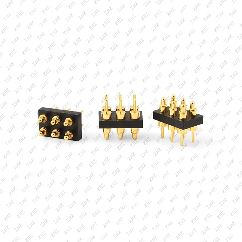 POGOPIN Spring Thimble Connector, High Current Copper Gold Plated 6PIN Plate Charging Stylus