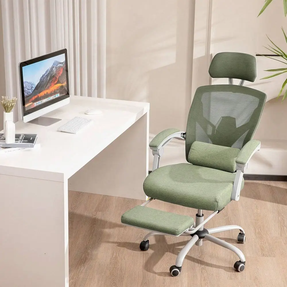 Breathable Mesh Gaming Chair Ergonomic Office Seat with Lumbar Support and Comfortable Headrest