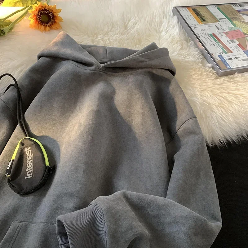 Autumn Y2K Hooded Sweatshirts Women Baggy Solid Color Fashion Coat Harajuku Hoodies Oversized Street Hip Hop Pullover Shirt