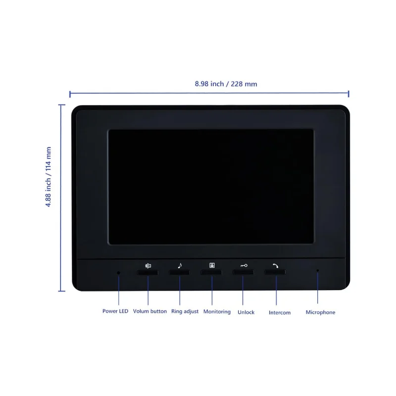 SmartYIBA 7" Building Video Intercom System 2-6 Units  Network Cable Port Video Door Phone Villa Security Doorbell Kits