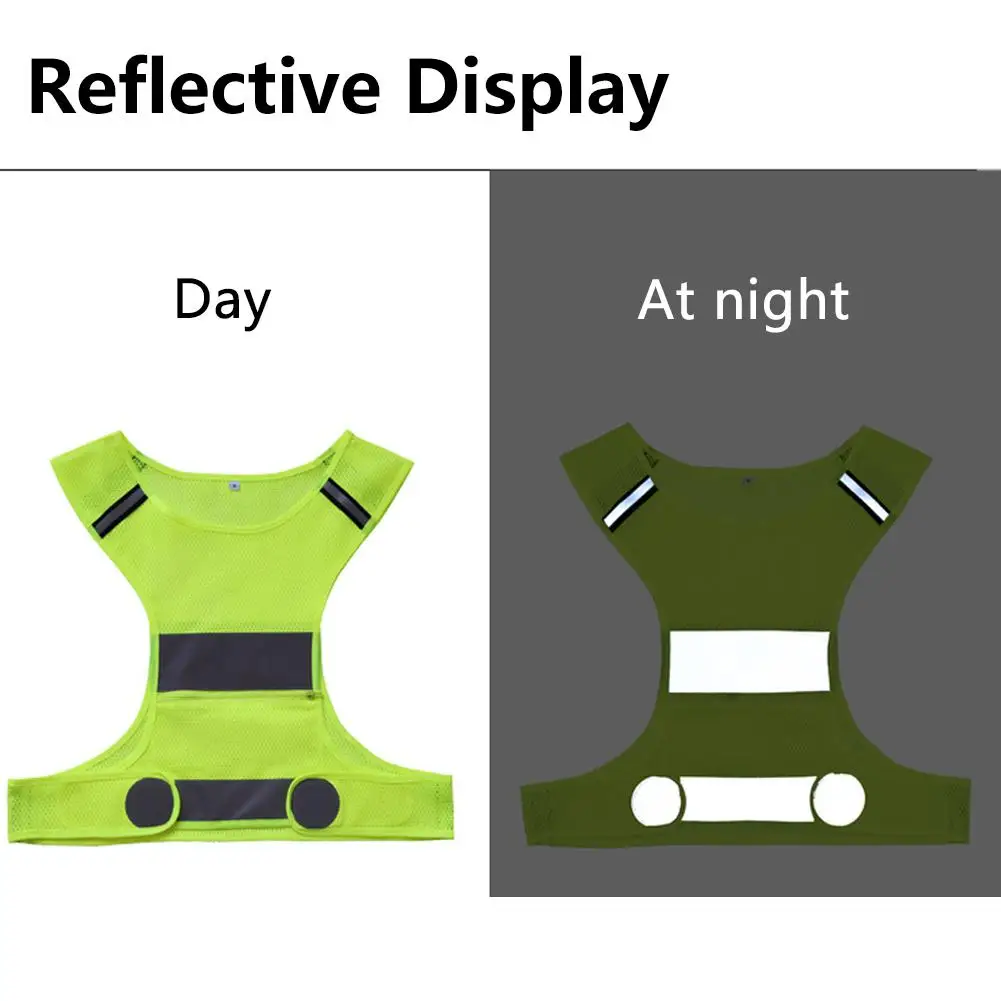 Reflective Vest Adjustable Breathable Lightweight Safety Vest High Visibility Jogging Cycling Night Running/Working Sports Vest