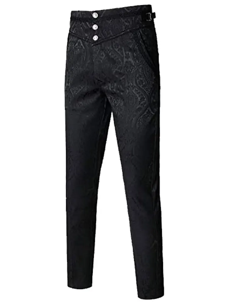 

Мужские прямые брюки в стиле готик-панк с вышивкой под змеиную кожу, повседневные, из полиэстера