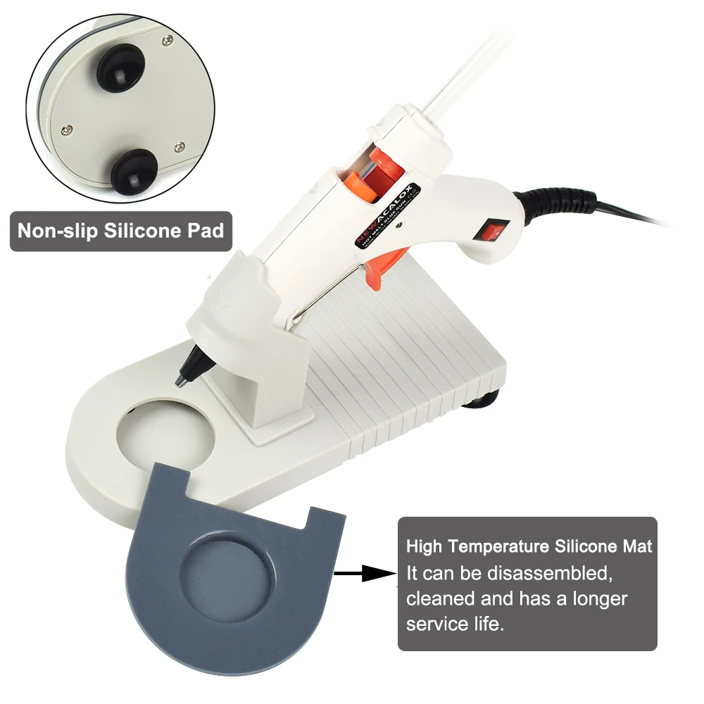 NEWACALOX 핫멜트 글루건, 산업용 미니 건, 열 온도 도구, 20 개, 7mm 글루스틱, 20W, 220V