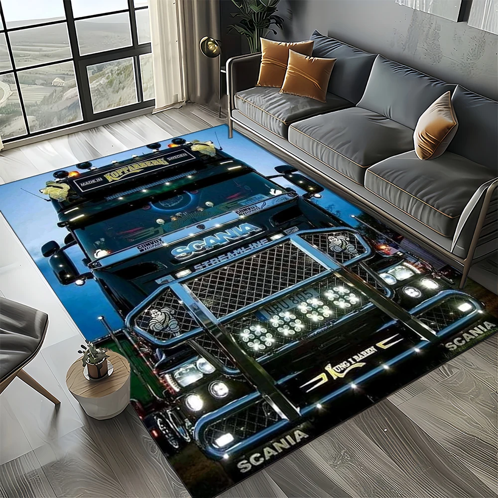 Vintage S-Scania Top Truck  Area Rug Large,Carpet Rug for Living Room Bedroom Sofa Doormat Decor,Non-slip Floor Mat Gift