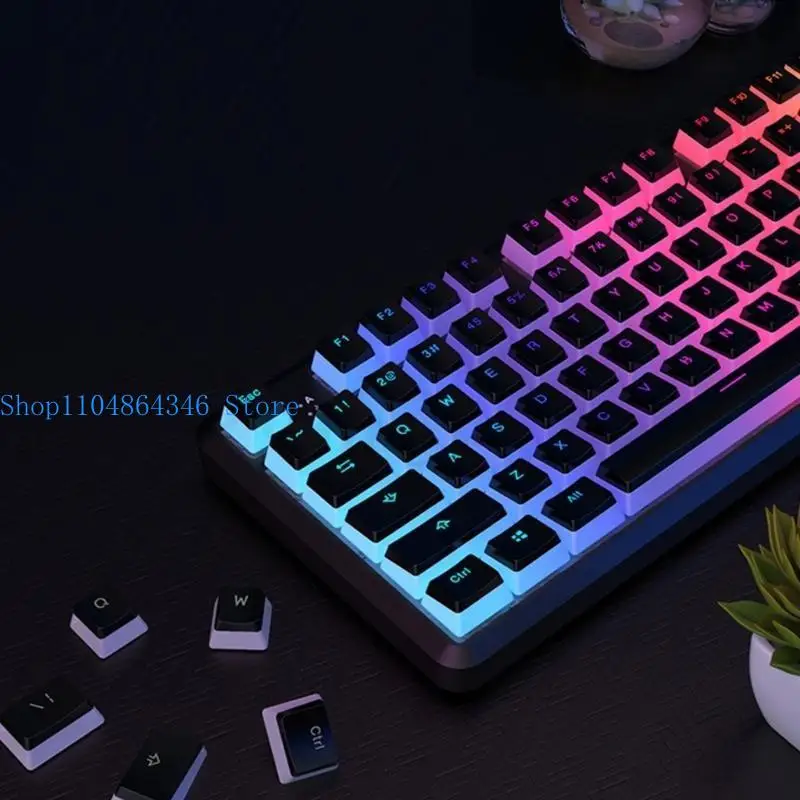 652F 117Keys PBT Russian Puddings Keycap OEM Profile Backlit for Mechanical Keyboard