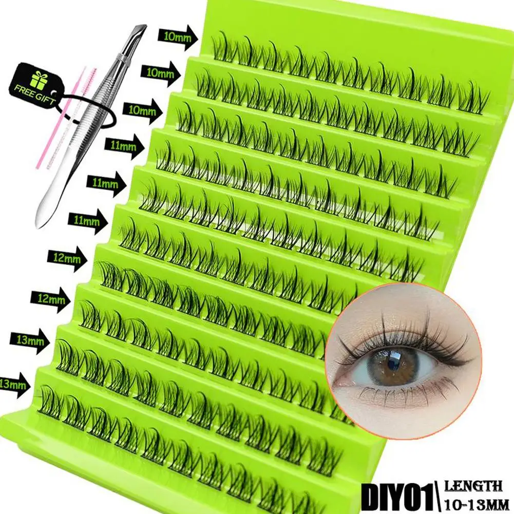 Faux Mink Cluster Lashes Natural Volume Individual Eyelash Extensions Mixed Tray Cilias Lightweight Reusable Makeup Lash Tools