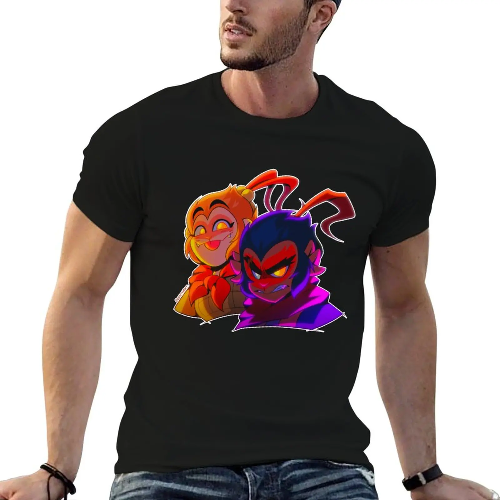 Sun Wukong and Macaque T-Shirt shirts graphic tee summer top cute clothes plus size men clothing