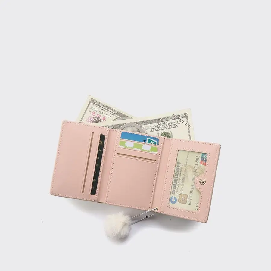 محفظة للسيدات لصيف 2025 بتصميم متخصص جديد على طراز الكلية وحامل بطاقات تغيير يدوي ومحفظة للعملات المعدنية ثلاثية الطي