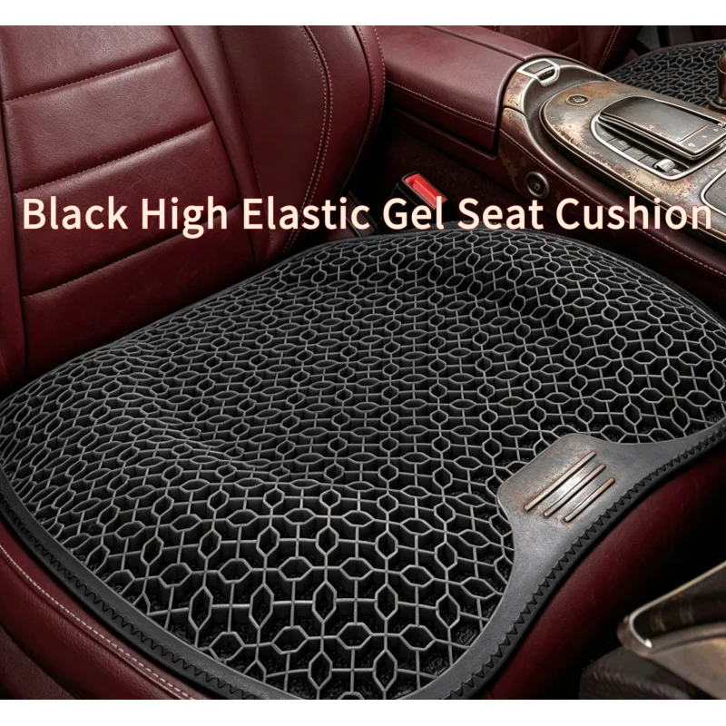 

Black Elastic Gel Seat Cushion Honeycomb Breathable Structure Soft Easy to Clean Comfort Support for Car Home Office Chair