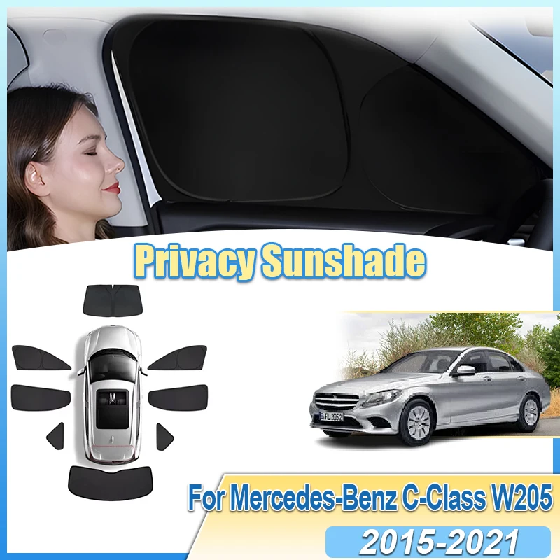 

For Mercedes-Benz C-Class W205 MK4 Sedan 2015-2021 Car Sunshade Windshield Privacy Window Shade Foldable Visors Auto Accessories