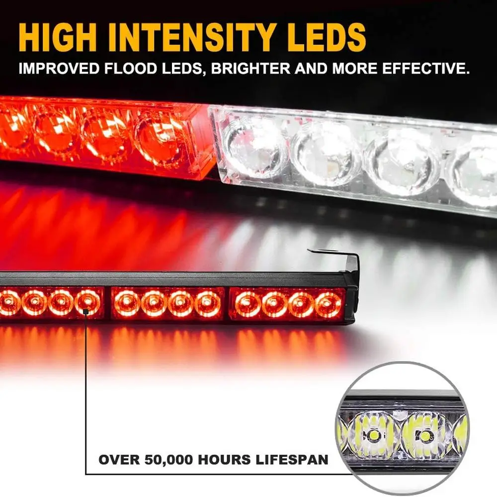 Barra luminosa stroboscopica a LED di emergenza con display digitale per la sicurezza stradale sui veicoli