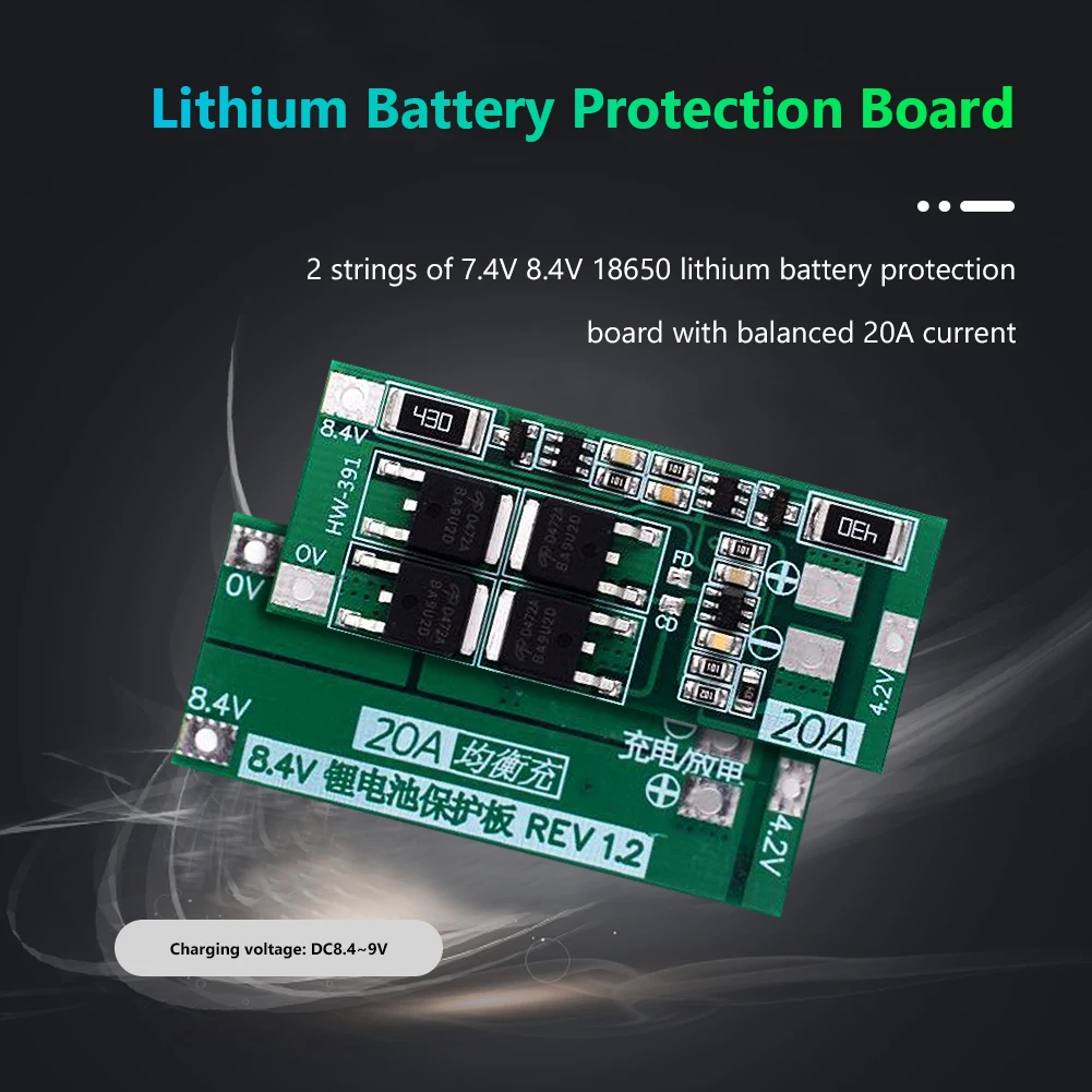 1-5 قطعة HW-391 2S 20A 7.4V 8.4V 18650 BMS وحدة 18650 شاحن بطارية ليثيوم لوح حماية القياسية/وحدة التوازن DIY بها بنفسك ﻿