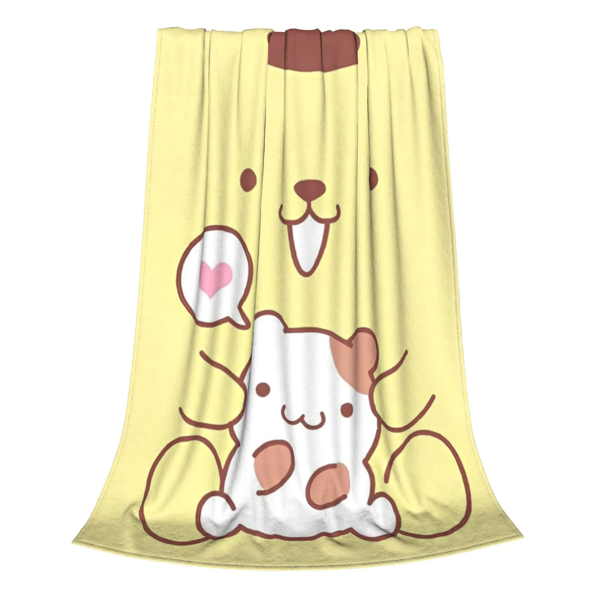 Kawaii Pompompurin Blanket Fleece Air Conditioning Sanrio Cartoon Multifunction Soft Throw Blankets for Bedding Car Bedspreads