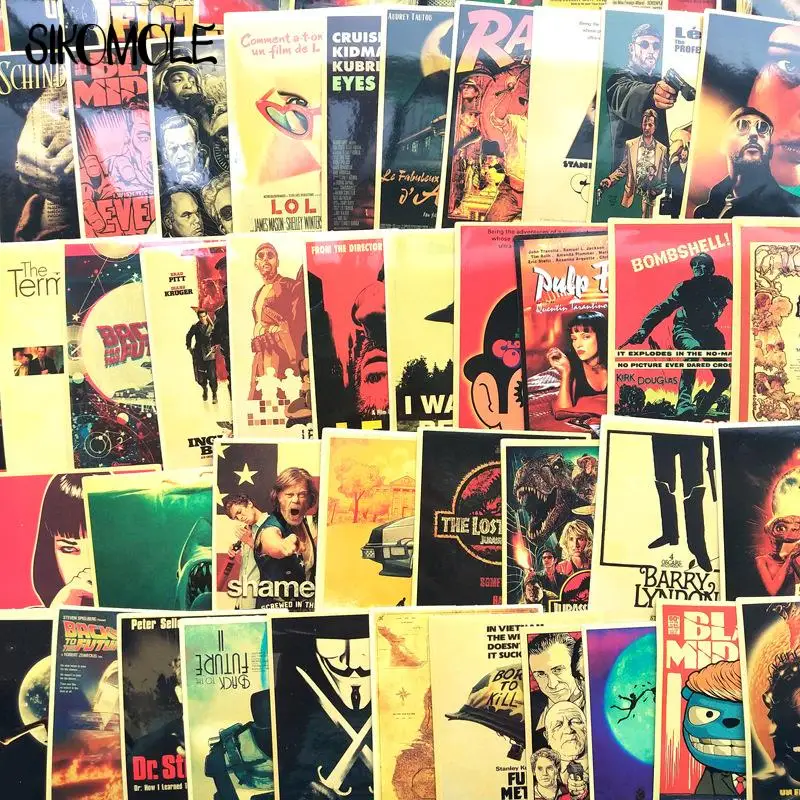 10/30/54pcs Classic Movie Sickers Luggage Laptop Art Painting Kill Bill Pulp Fiction Poster DIY Toy Decal Stickers Skateboard F5