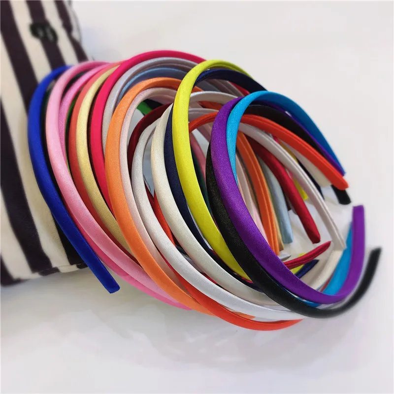 5/10PCS  Candy girl  Satin Headbands for Women  1cm Non-slip Fashion  bands Ribbon Hair Bands DIY  for Girl Daily and Party