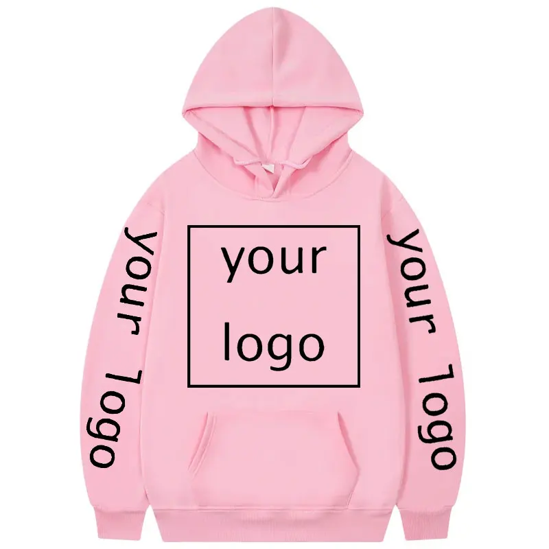 2025 Private Customized Yours LOGO Graphic Print Hoodie Fashion Casual Hooded Sweatshirt Men Women High Quality Fleece Pullovers