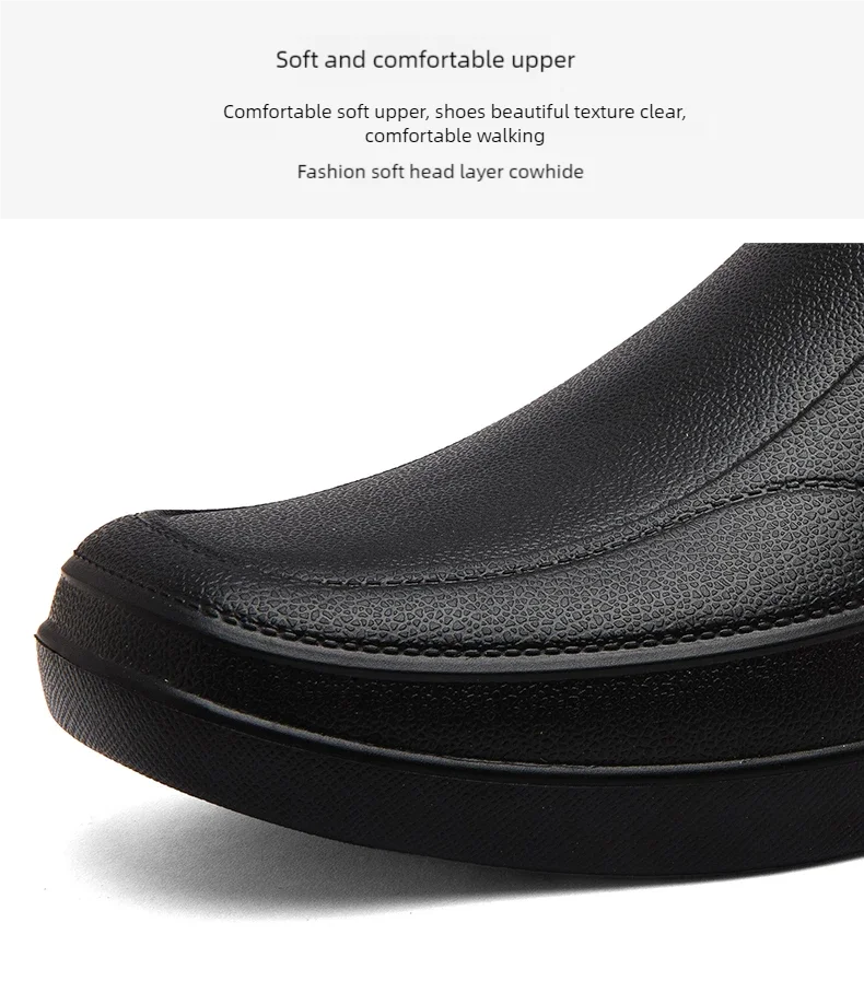 Hotel-Kochschuhe Vier Jahreszeiten Neue Wasserdichte Rutschfeste Ölbeständige Küchen-Arbeitsschuhe Herren Leichte EVA Outdoor-Garten-Regenstiefel – Detail 3