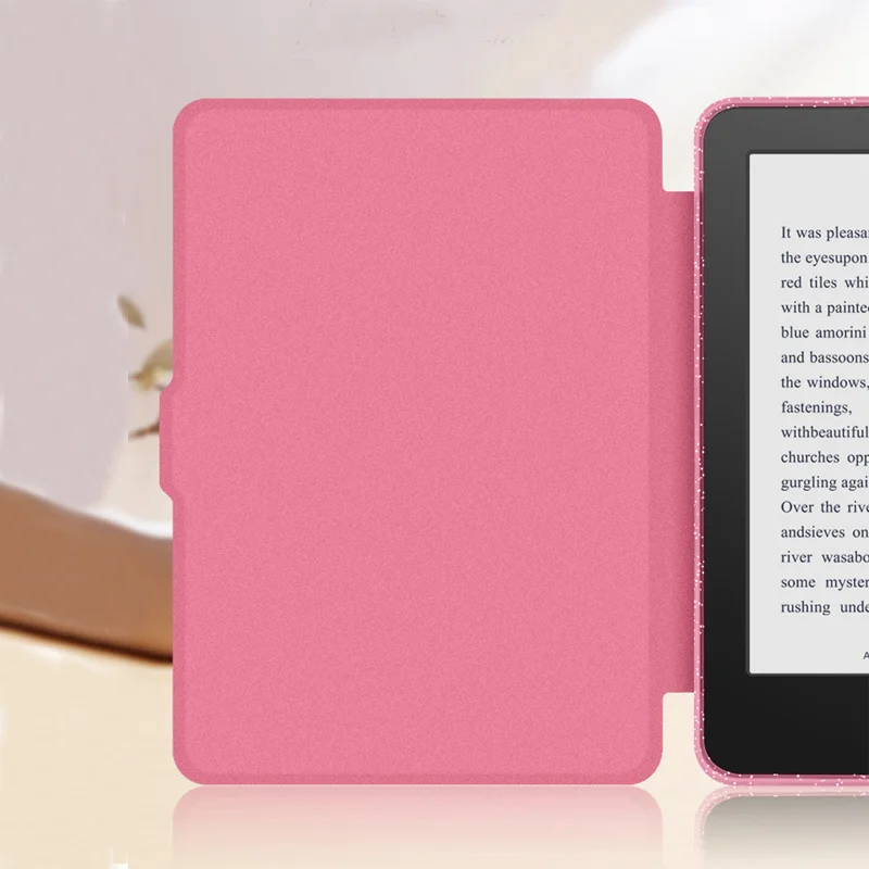 Gittering Acrylic Clear Back Case For 2024 Kobo Clara Colour Color BW 2E N365 N367 N506 6'' Case PU Leather Smart Sleep Cover view 4