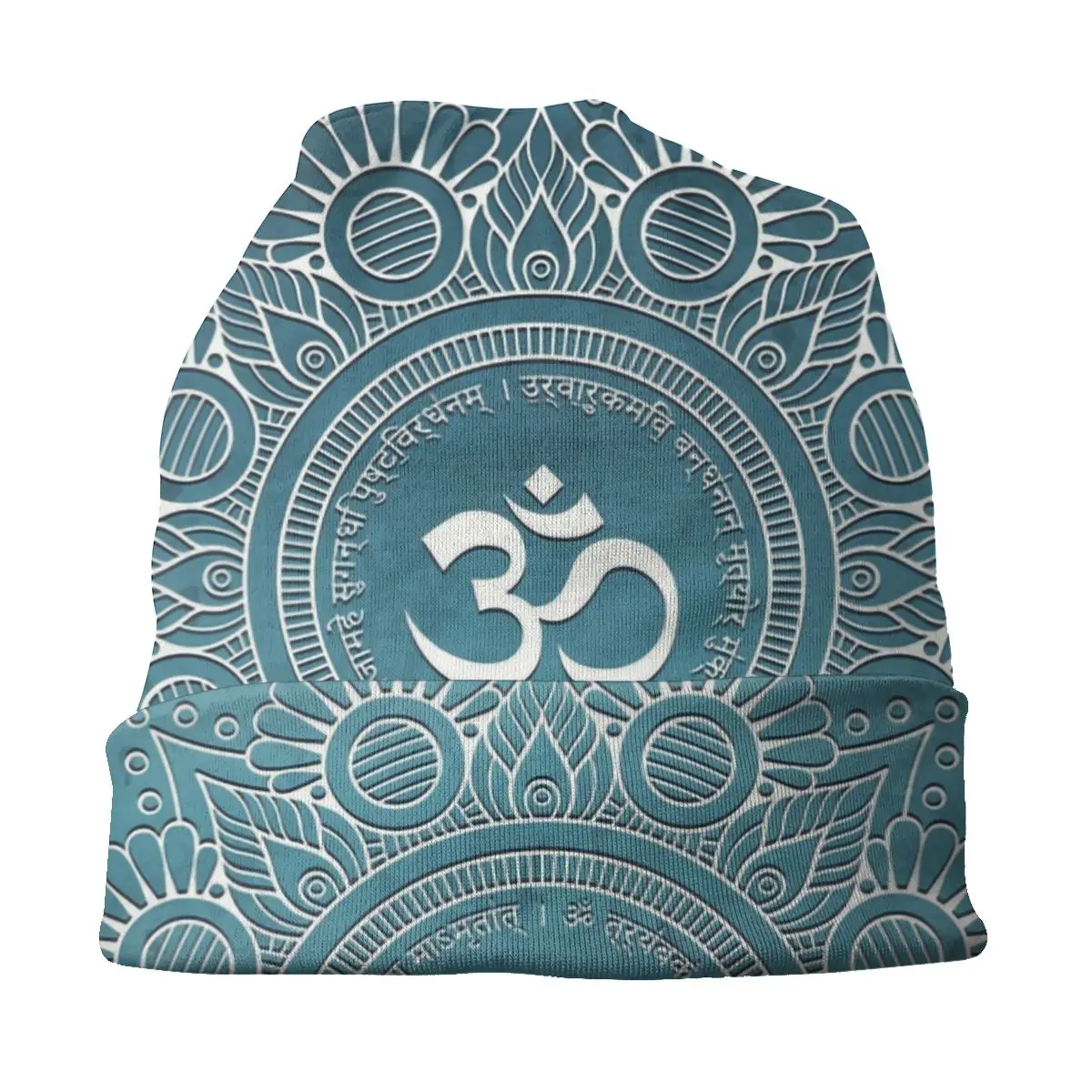 Custom Unisex Bonnet Knitting Hat Maha Mrityunjaya Mantra Hip Hop Beanies  Adult Om Yoga Mandala Buddhism Aum Beanie Hats Cap