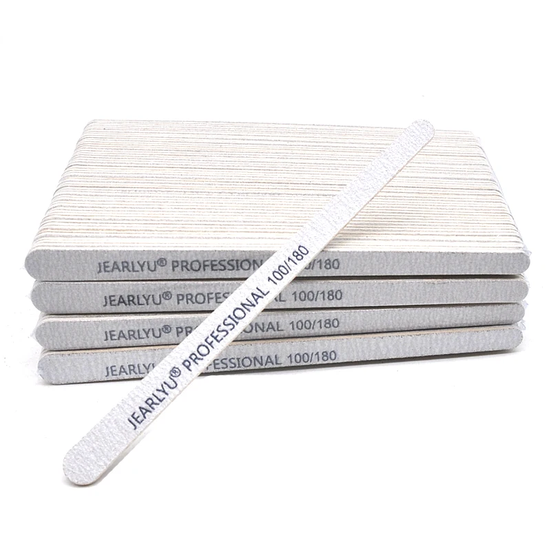 

100Pcs/Lot Double-ended Wood Chip Nail Files 100/180/240 Professional Material Gray Nails Tools Washable Everything for Manicure