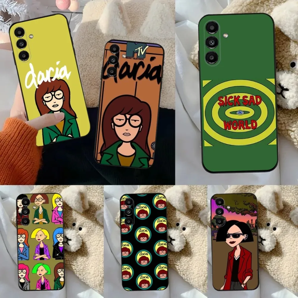 C-Cartoon D-Daria  Phone Case For Samsung S24,23,22,30,21,10,9,Ultra,Plus,Lite,FE,5G Black Soft Case