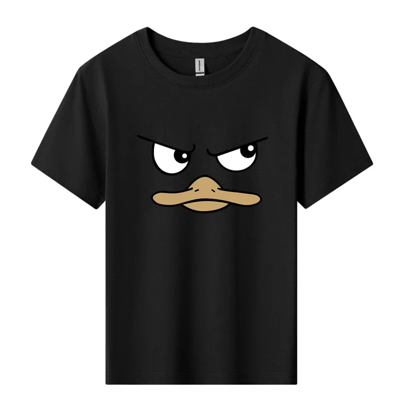 الصيف قصيرة الأكمام الاطفال تي شيرت أشعة الشمس بنين بنات أعلى الكرتون أنيمي بطة الوجه تصميم نمط مطبوعة لطيف الأطفال المحملة 2 قطعة