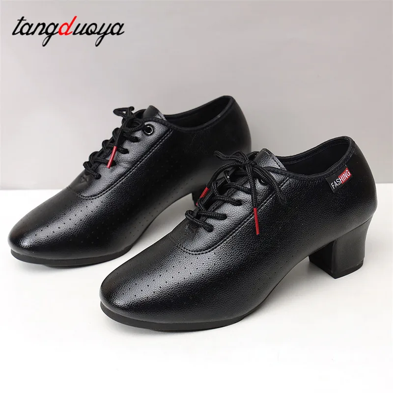 Ballroom dancing shoes for women dance shoes latin lace up leather dancing ahoes Modern Tango Square Dance Salsa Training Shoes