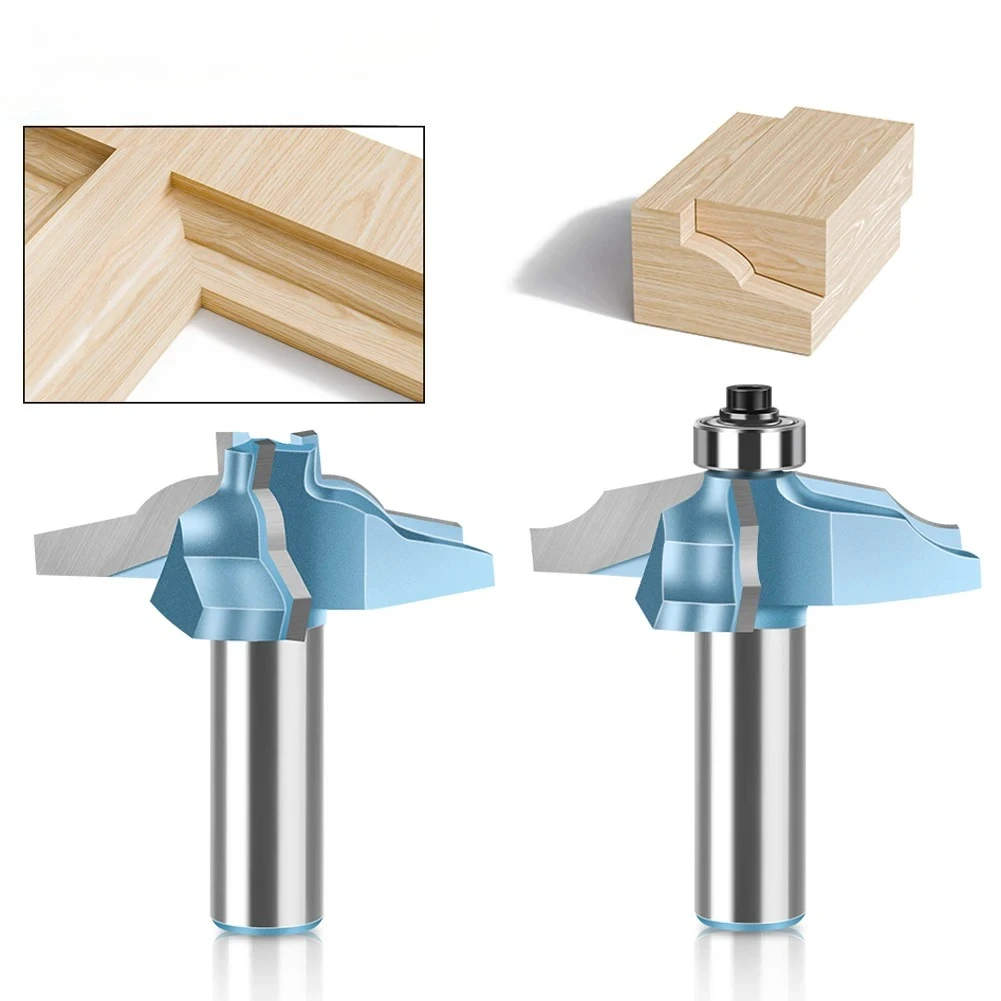 

2Pcs 12mm 1/2" Shank Miter Frame Molding Router Bit Line knife Door knife Tenon Cutter for Woodworking Tools