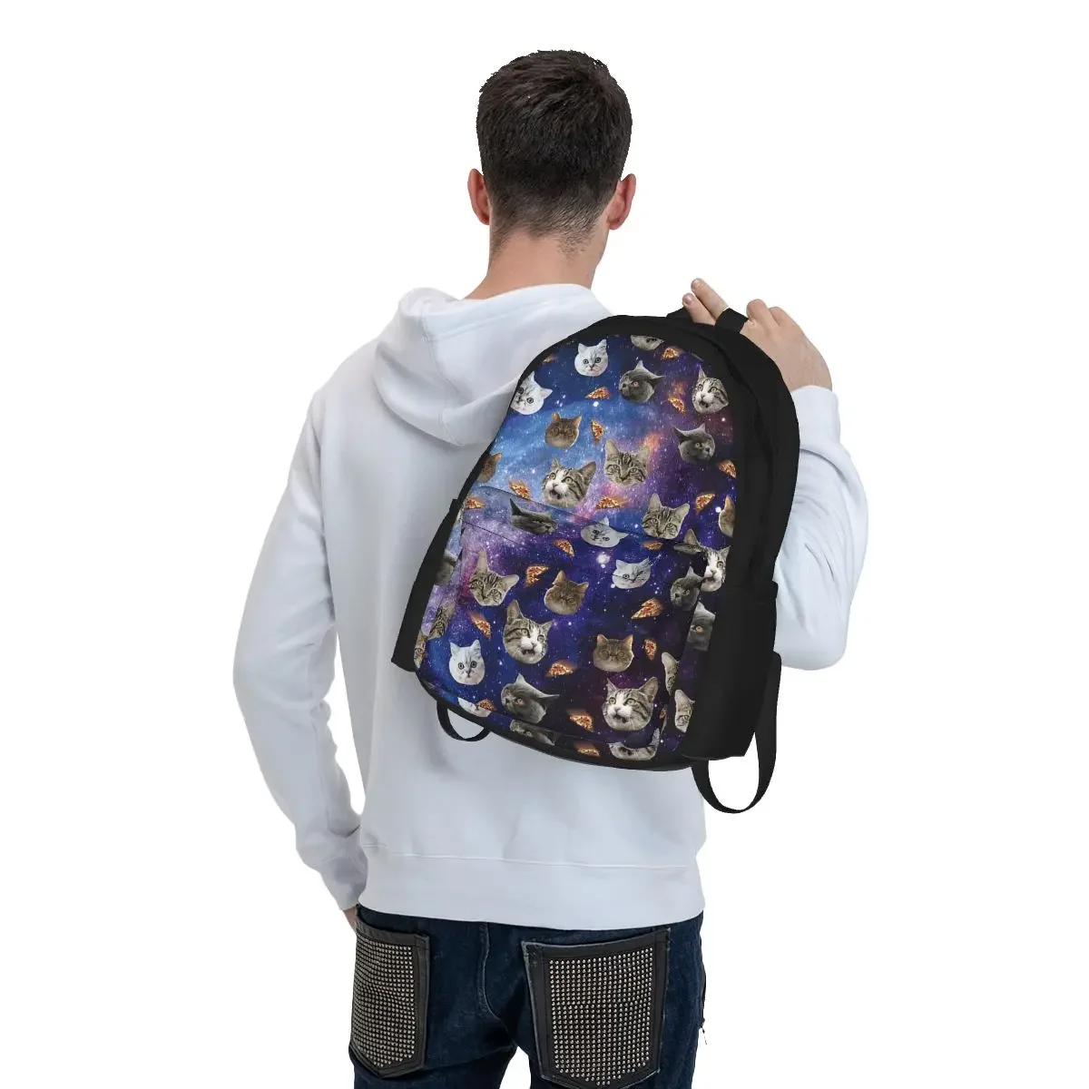 Raum Katze Köpfe Rucksäcke Jungen Mädchen Bücher tasche Studenten Schult aschen Cartoon Kinder Rucksack Laptop Rucksack Umhängetasche