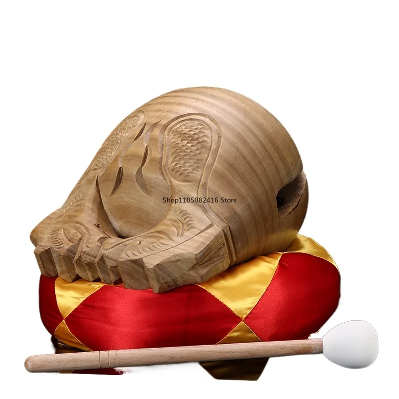wood-buddhist-zen-temple-block-zen-drum-with-mallet-cushion-wooden-fish-buddhist-percussion-instrument-monk-ornament