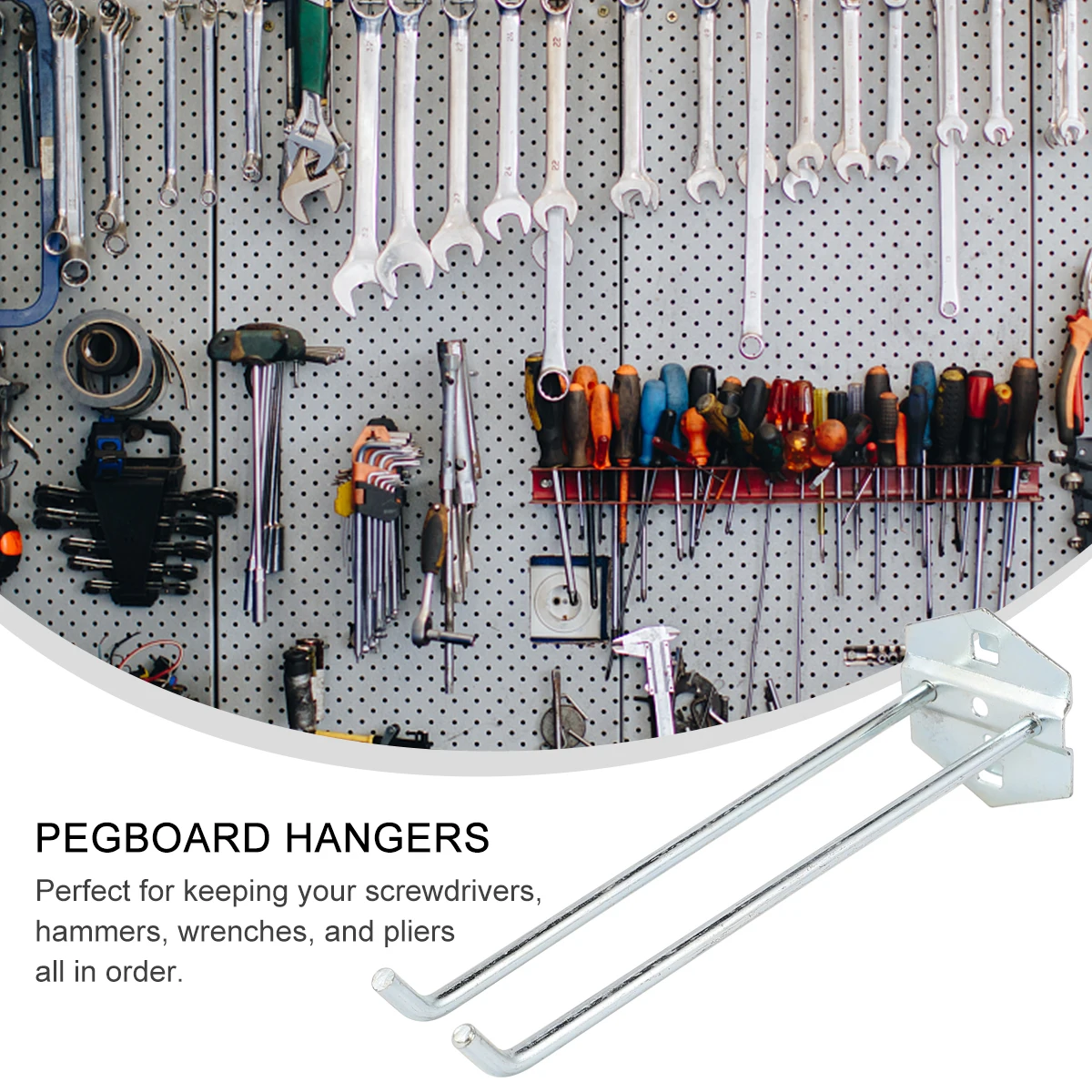 

4Pcs Shining Electroplated Pegboard Hangers Strong Support Tool Organizer Wall Display Rack Hooks for Pegboard