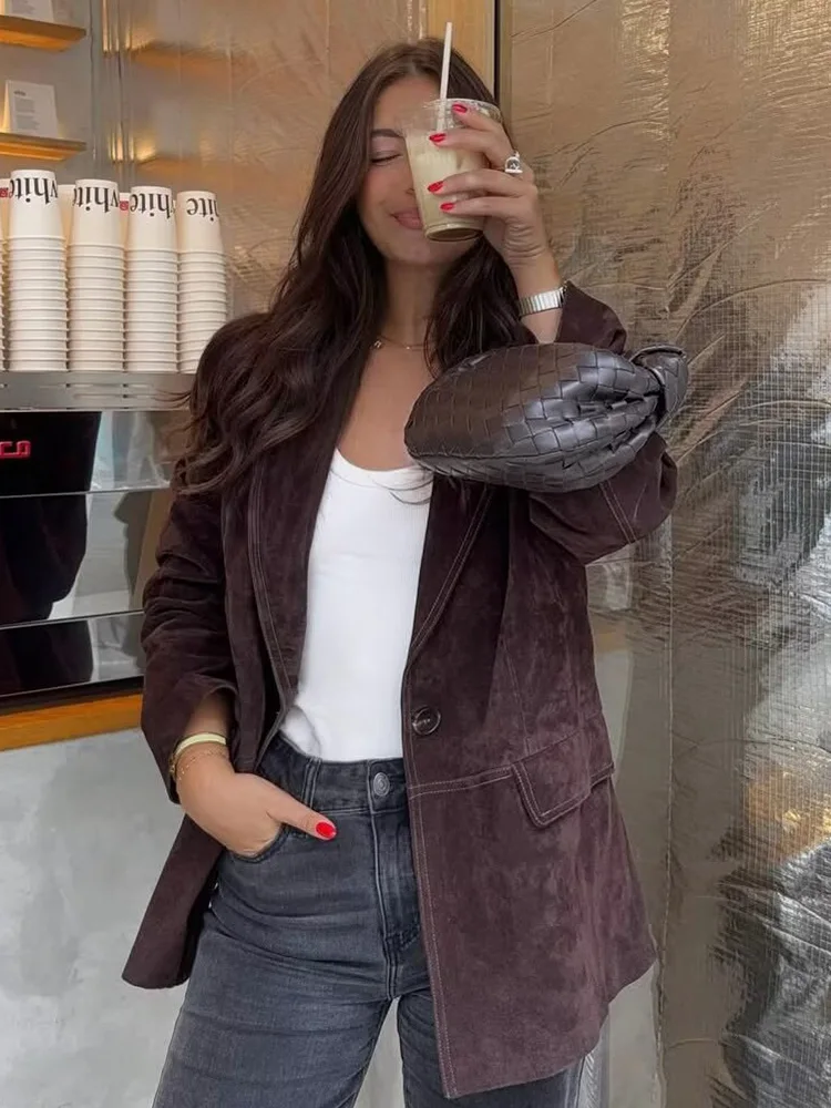 

HH Autumn New Fashion Women Jackets Solid Turn-Down Collar Long Sleeves Pockets Single Breasted Female Streetwear Style Coats