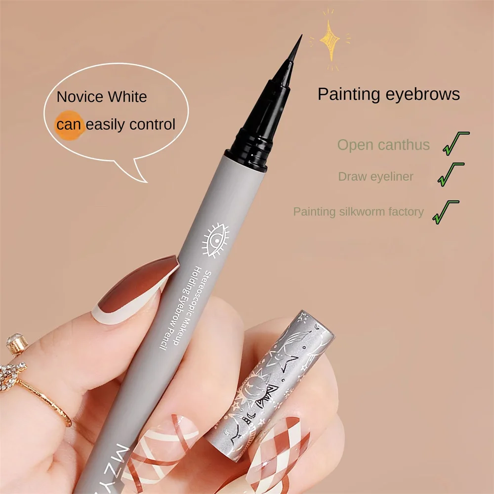 Dauerhafte Farbe. Wasserdichter Eyeliner ultra feiner Anti-Blooming Eyeliner wasserdichter und schweiß fester flüssiger Eyeliner für wilde Augenbrauen