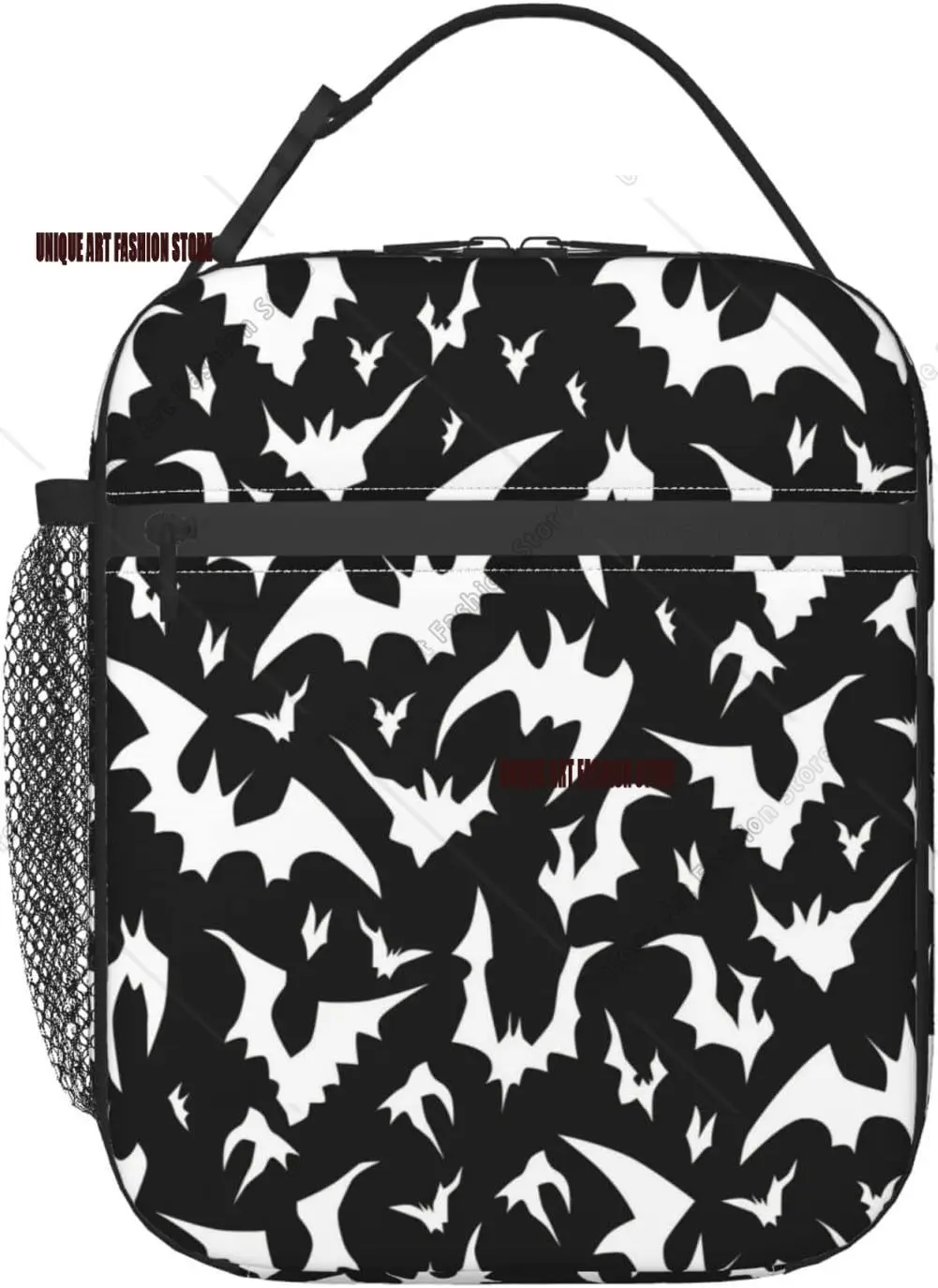 Bolsa de almuerzo portátil con diseño de murciélago de Halloween, fiambrera aislada, bolsas reutilizables para mujeres, hombres, trabajo, Picnic, Camping