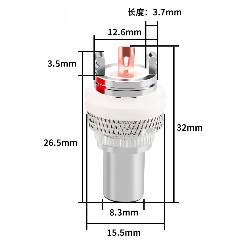 Złącze RCA miedziane, rodowane/pozłacane, gniazdo RCA CMC do głośników, złącza audio, panelowe złącze RCA żeńskie — zdjęcie produktu 4