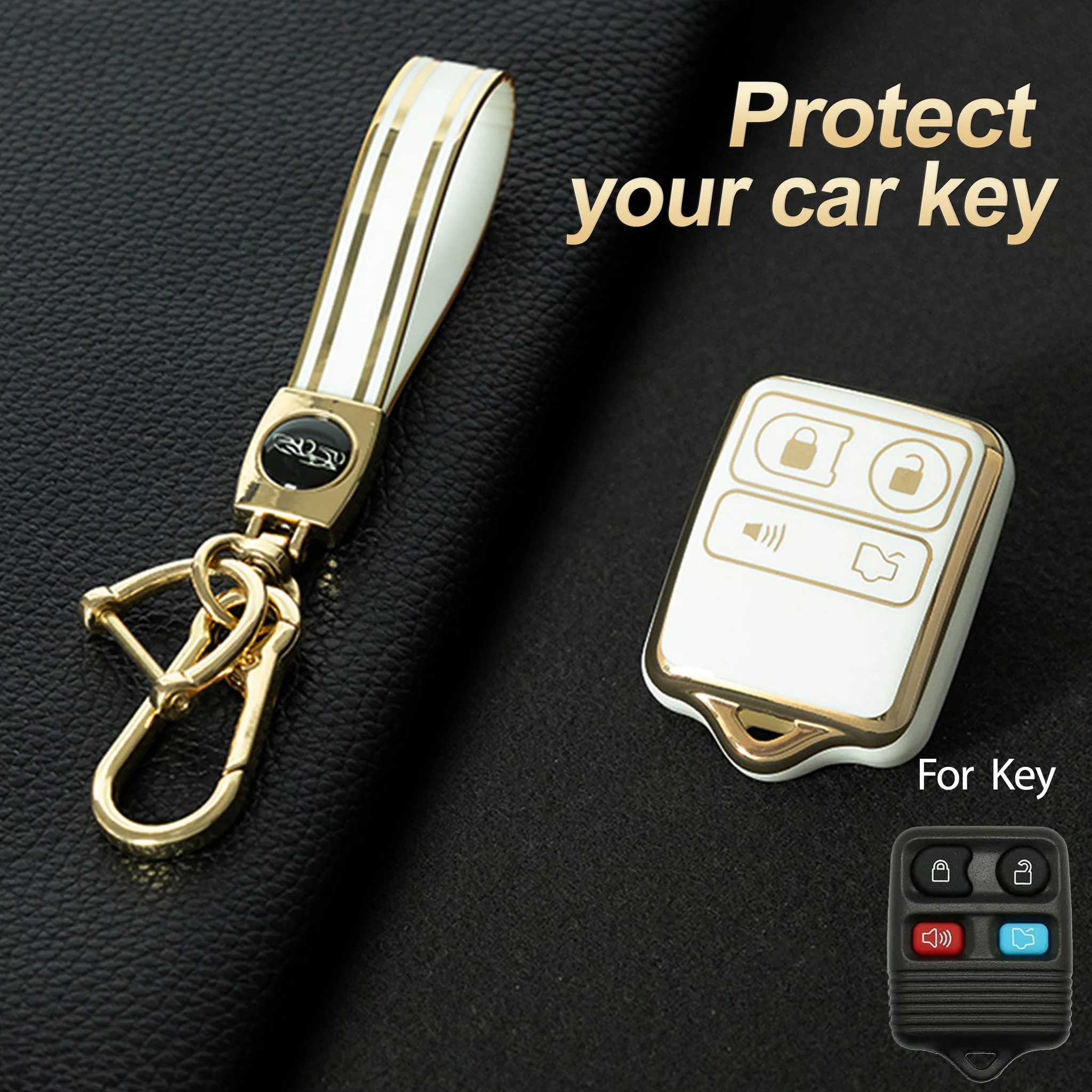 

Fashion Car Key Cover For Ford Focus Ranger Explorer Mustang Taurus Victoria Expedition Tribute F150 F250 F350 Duty L356 Lincoln