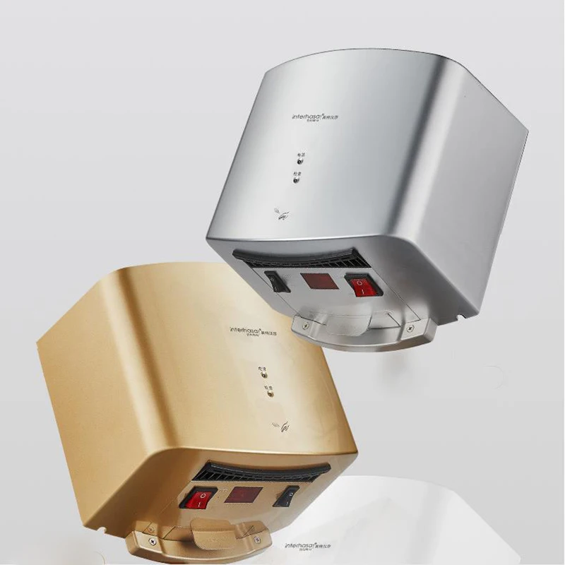 Secador de manos eléctrico con Sensor infrarrojo, secador de pelo de chorro para baño, instalación sin perforaciones, soplado de teléfono móvil