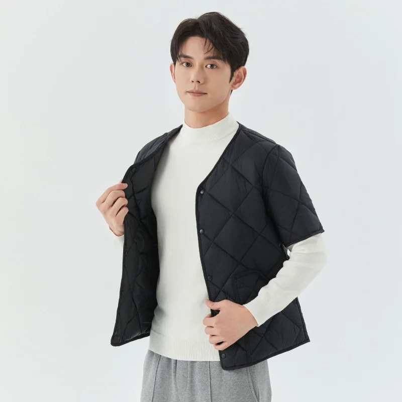 

Lightweight ort Sve Double-Sided Cotton Jaet for Men Home Wear Comfortable Faion Urban Sle Warmth Insulated Top