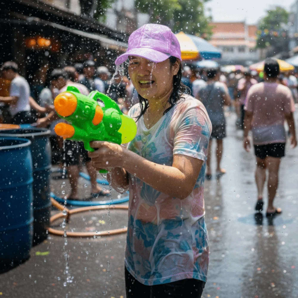 Adjustable Brim Water-Splashing Festival Hats Transparent Waterproof PVC Water-Sprinkling Hats UV Protection Sunscreen