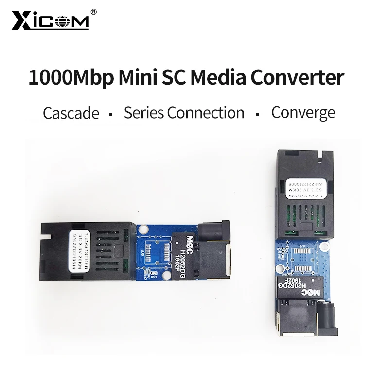 Imagem -03 - Mini sc Gigabit Óptica Media Converter a b 1f1e Pcba Board Singlemode Simplex Interruptor de Fibra 100 m 1000m Pares