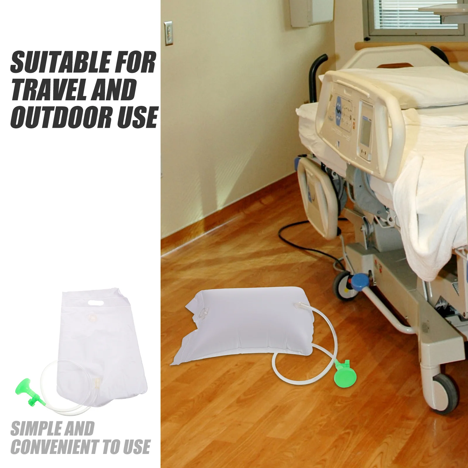 حقيبة مياه للاستحمام، تصميم محمول قابل للطي للسفر والتخييم والمشي لمسافات طويلة في الهواء الطلق، سهل التخزين، رفيق الاستحمام المدمج #5