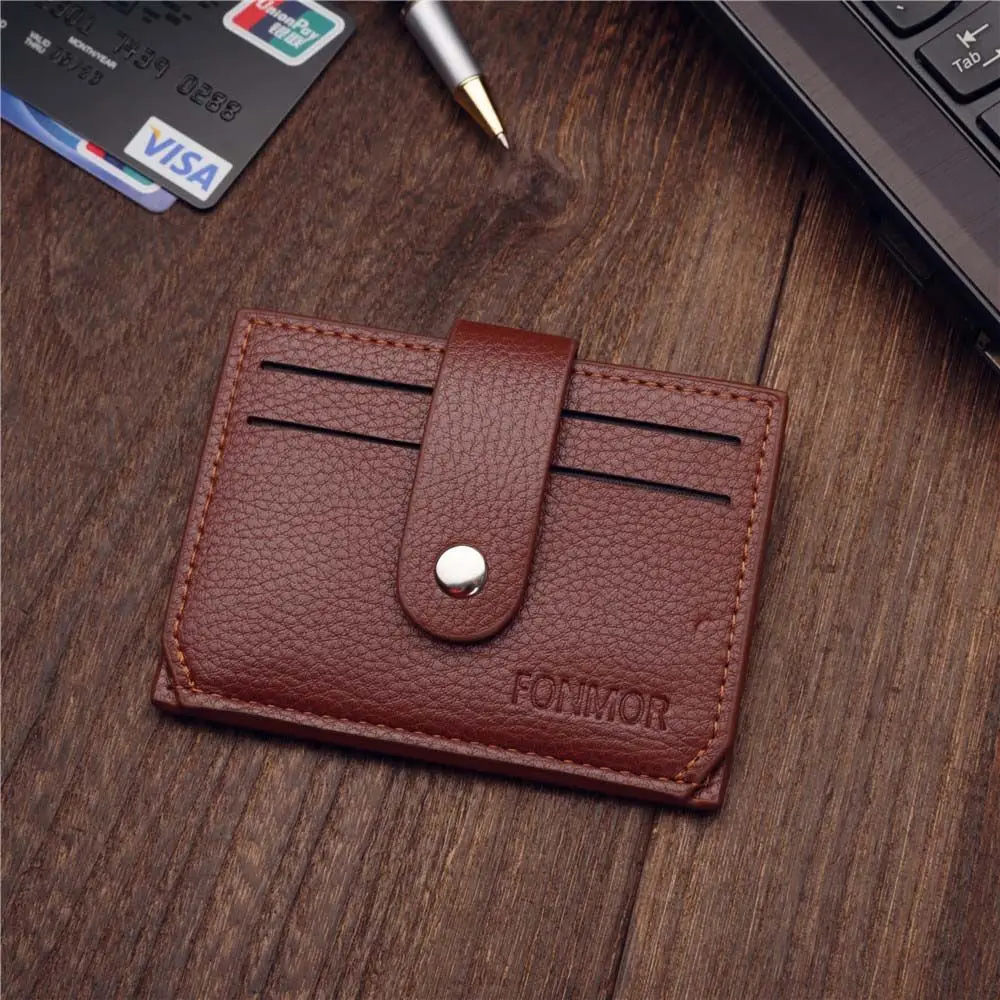 Ultra-thin Casual Money Clips Bifold Business Pocket Purse Slim Card Holder ID Card Case Wallet Men Coin Purse