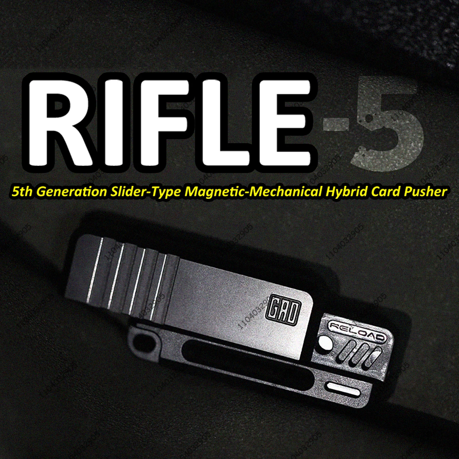 Rifle-5 Fidget Slider EDC Toy Magnetic Fidget Spinner Metal Card Pusher Black Tech Fidget Gear Gadget Stress Relief Boys Gift