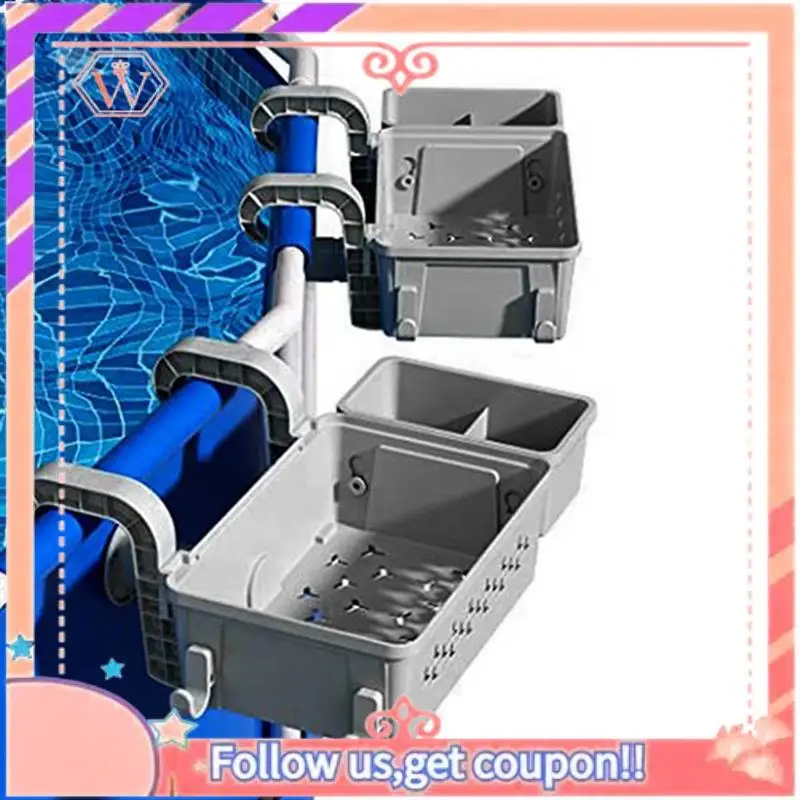 

Держатель для чашки для бассейна с держателем для чашки для бассейна, корзина-контейнер для хранения открытого бассейна для над бассейном/рамочным бассейном