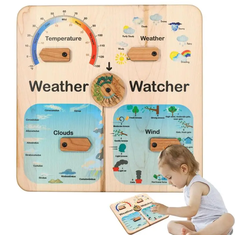 Activity Board Toy Montessori Toy Wood Weather Station Climate Teaching Toy Engaging Preschool Learning Activities For Kids Boys